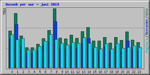 Bezoek per uur - juni 2019